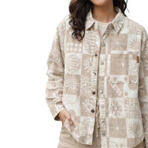 H&M X Smiley Denim Floral Pattern Checkered Collared Short Jacket